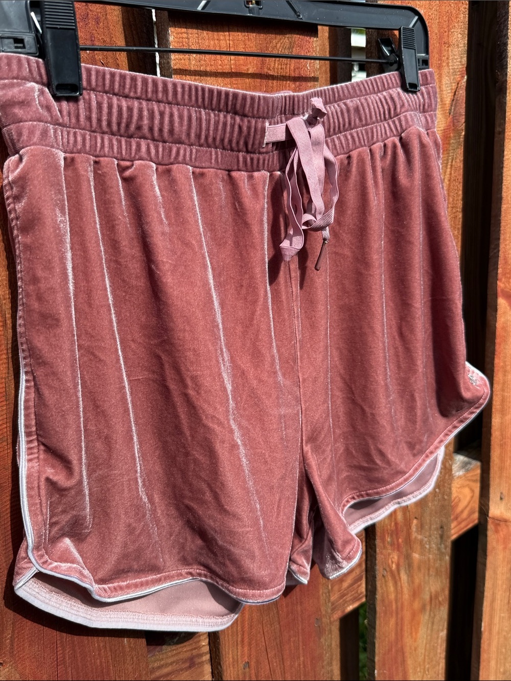 BuffBunny Velvet Athletic Shorts - Dusty Rose Pink Size M - Picture 4 of 7
